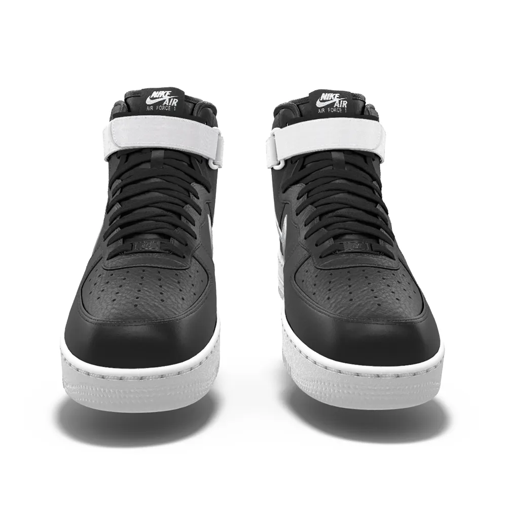 $250 NEW Mens Nike Air Force 1 High Vandal Metallic Silver & Black Custom Leather Shoes Asics Style Shoes