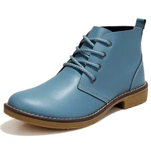 4 Color Fashion Women Lace up Genuine Leather Classic Shoe High Style Flat Brand Casual Shoes Boots Statement Flat Shoes