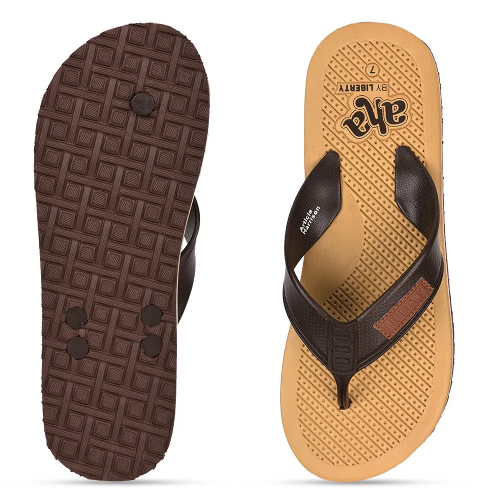 Sandals Wide Width A-HA Casual Beige Flip-Flops For Men HARRISON By Liberty