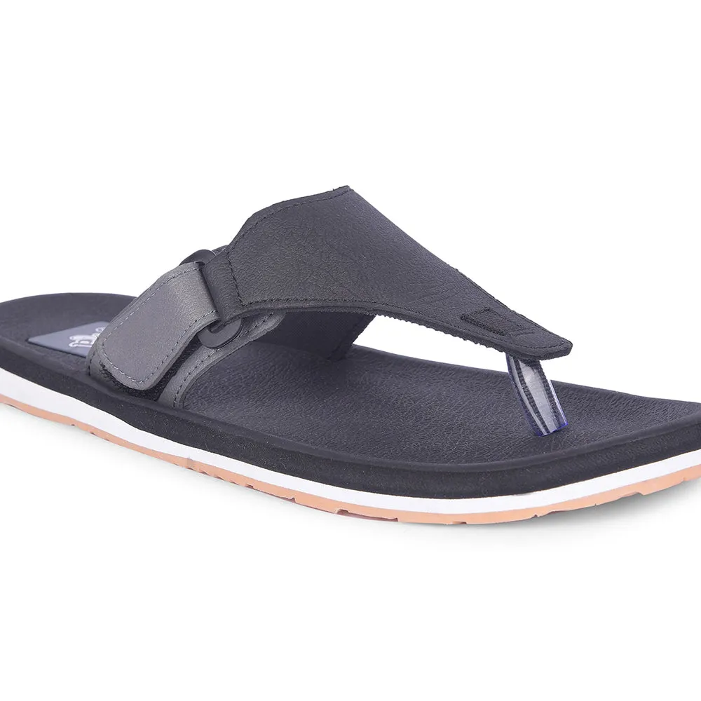 A-HA Casual Black Flip Flop For Men ANCO-01 By Liberty Vintage Sandals