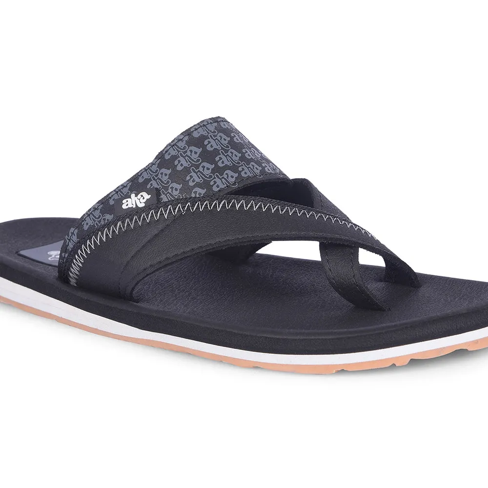 A-HA Casual Black Flip Flop For Men ANCO-02 By Liberty Sandals Porn