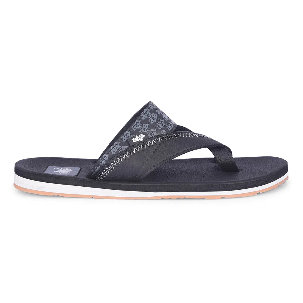 A-HA Casual Black Flip Flop For Men ANCO-02 By Liberty Sandals Size 3