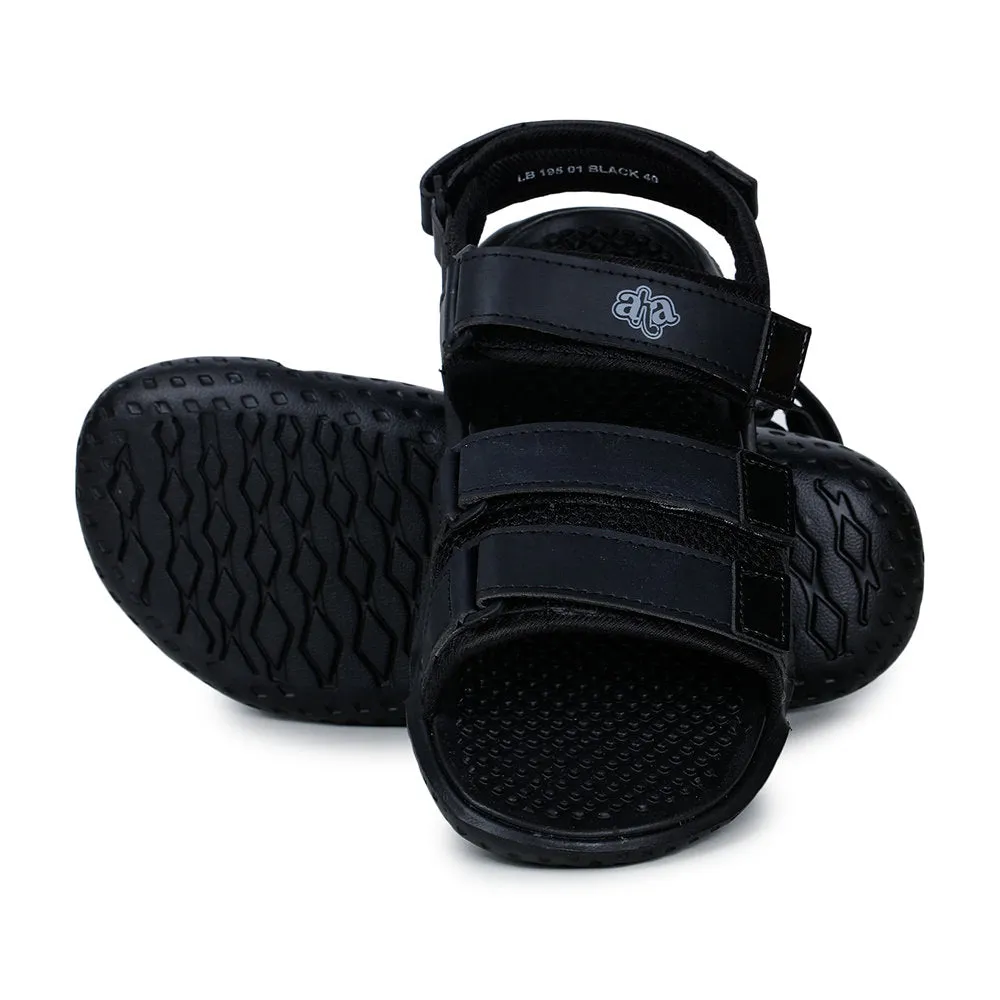 Sexy Flat Sandals A-HA Casual Black Sandals For Men LB195-01 By Liberty