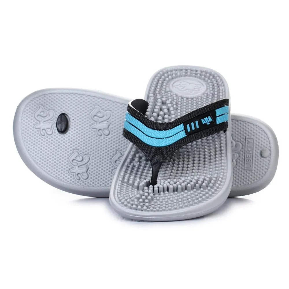 A-HA Casual Grey Flip Flop For Men ACCUPLUS-1 By Liberty Denim Platform Sandals