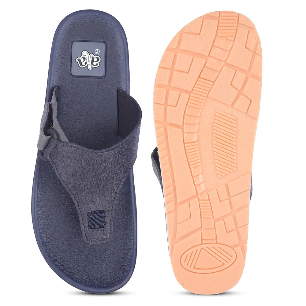 Sandals Overwater Bungalows Jamaica A-HA Casual Navy Blue Flip Flop For Men ANCO-01 By Liberty