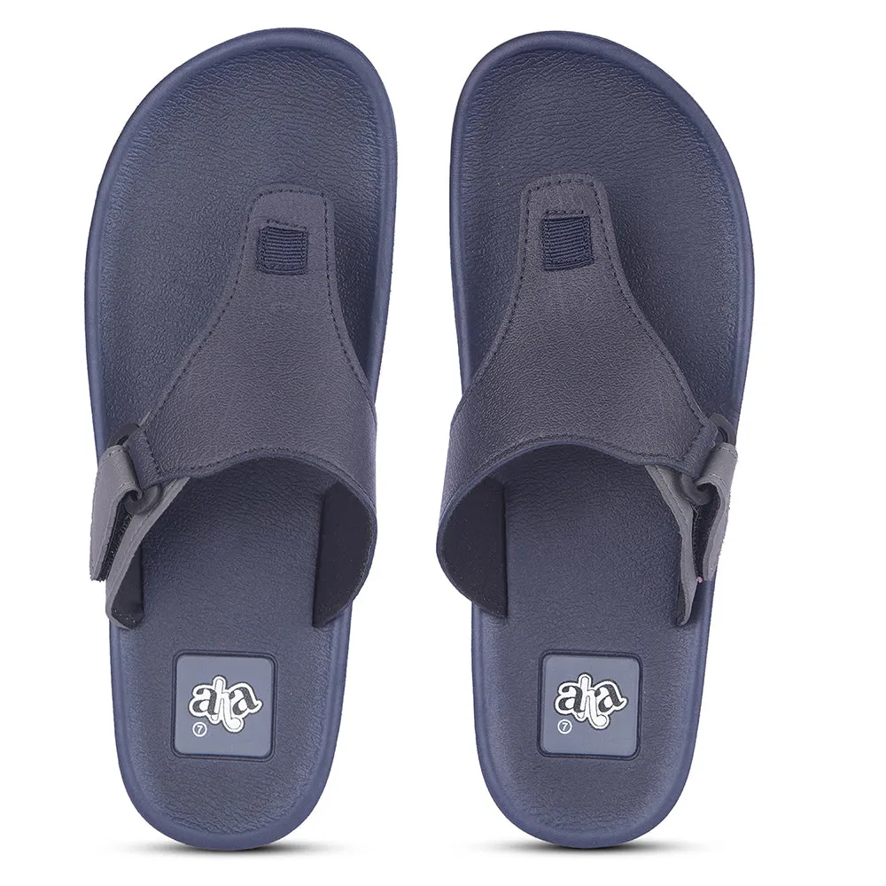 A-HA Casual Navy Blue Flip Flop For Men ANCO-01 By Liberty Comfortable Wedge Heel Sandals