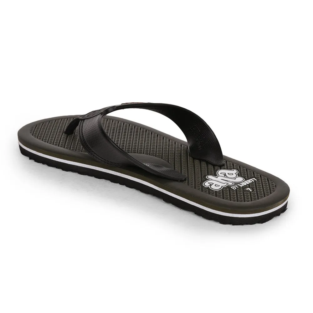 A-HA Casual Olive Green Flip-Flops For Men HARRISON By Liberty Dress Sandals Low Heel