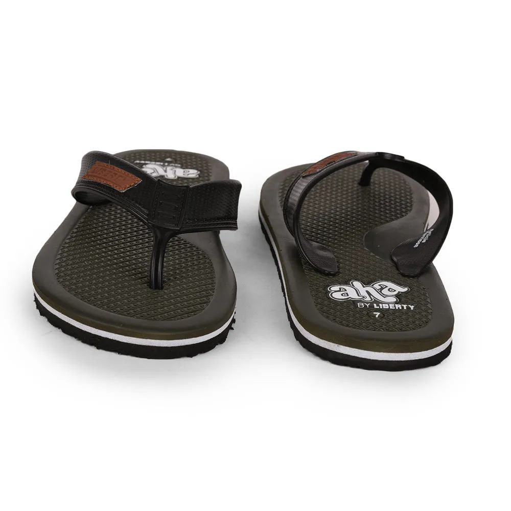 A-HA Casual Olive Green Flip-Flops For Men HARRISON By Liberty Cycling Sandals
