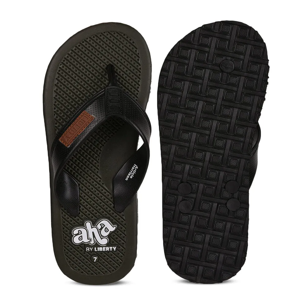 A-HA Casual Olive Green Flip-Flops For Men HARRISON By Liberty Bridal Sandals