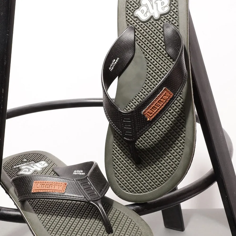 A-HA Casual Olive Green Flip-Flops For Men HARRISON By Liberty Best Orthotic Sandals