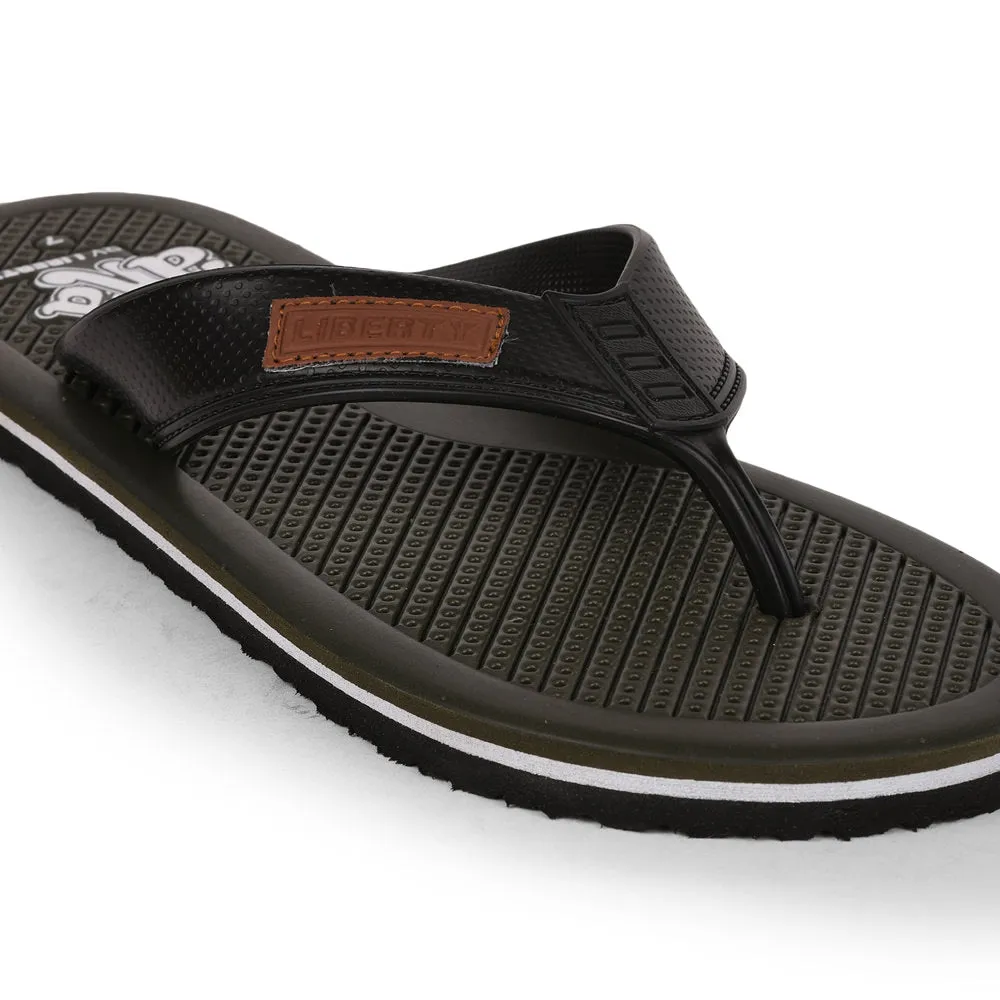 Designer Heeled Sandals A-HA Casual Olive Green Flip-Flops For Men HARRISON By Liberty