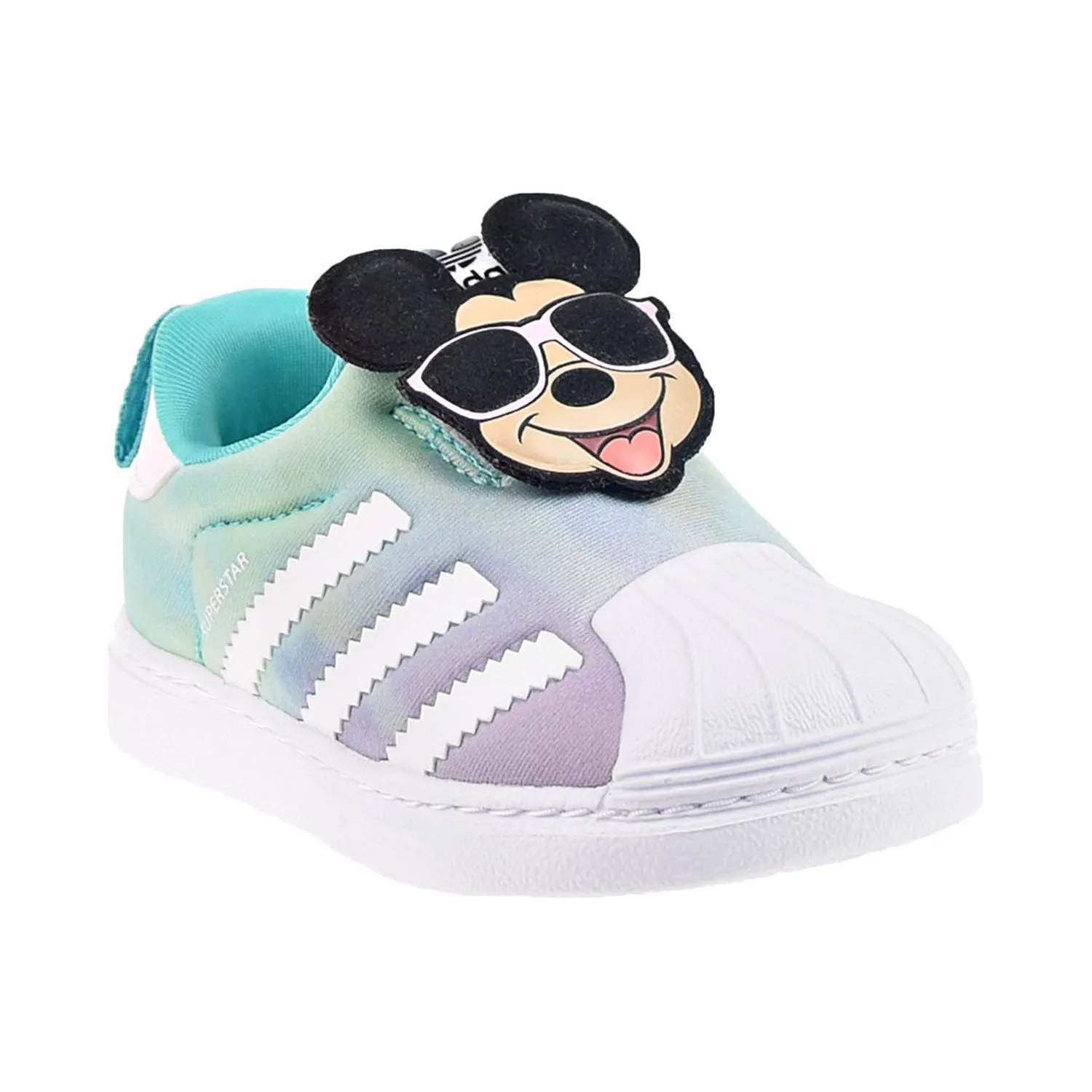 Adidas Disney Superstar 360 I Mickey Toddler's Shoes Semi Mint Rush/Black/White Adidas Shoes Laces