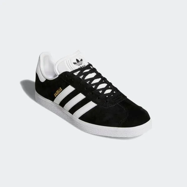 Adidas Men's Gazelle Shoes - Core Black / White / Gold Metallic Adidas Originals Vintage Shoes
