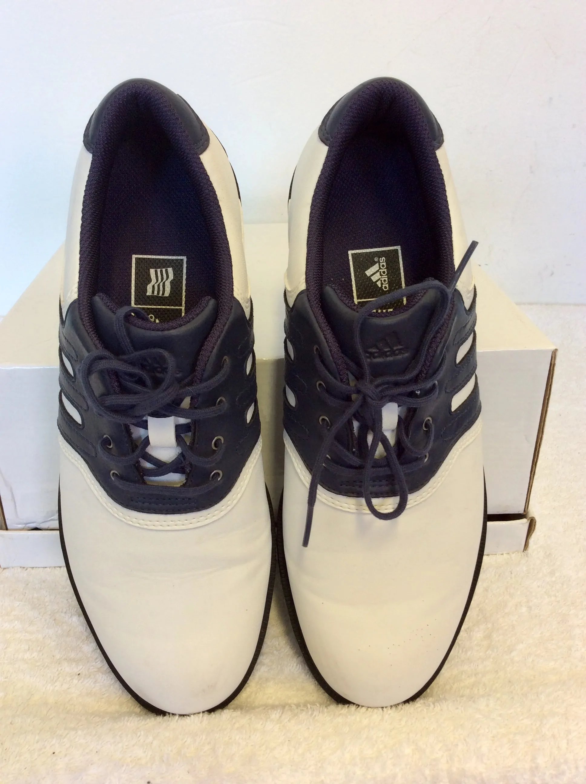 ADIDAS NAVY BLUE & WHITE LACE UP GOLF SHOES SIZE 7/40 Adidas Shoes Models