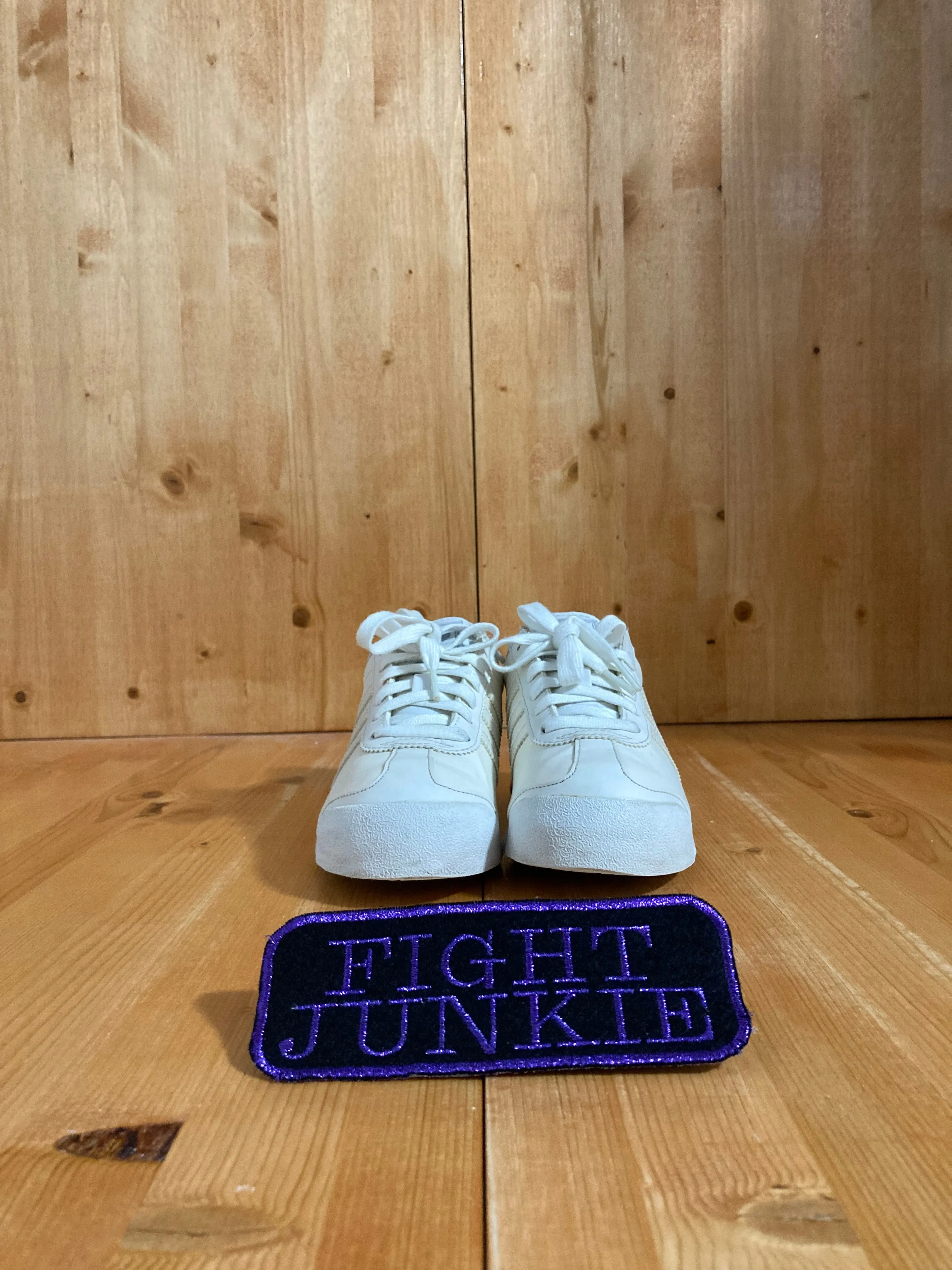 ADIDAS SAMOA Youth Size 4 Leather Shoes Sneakers Cream Adidas Extra Wide Shoes