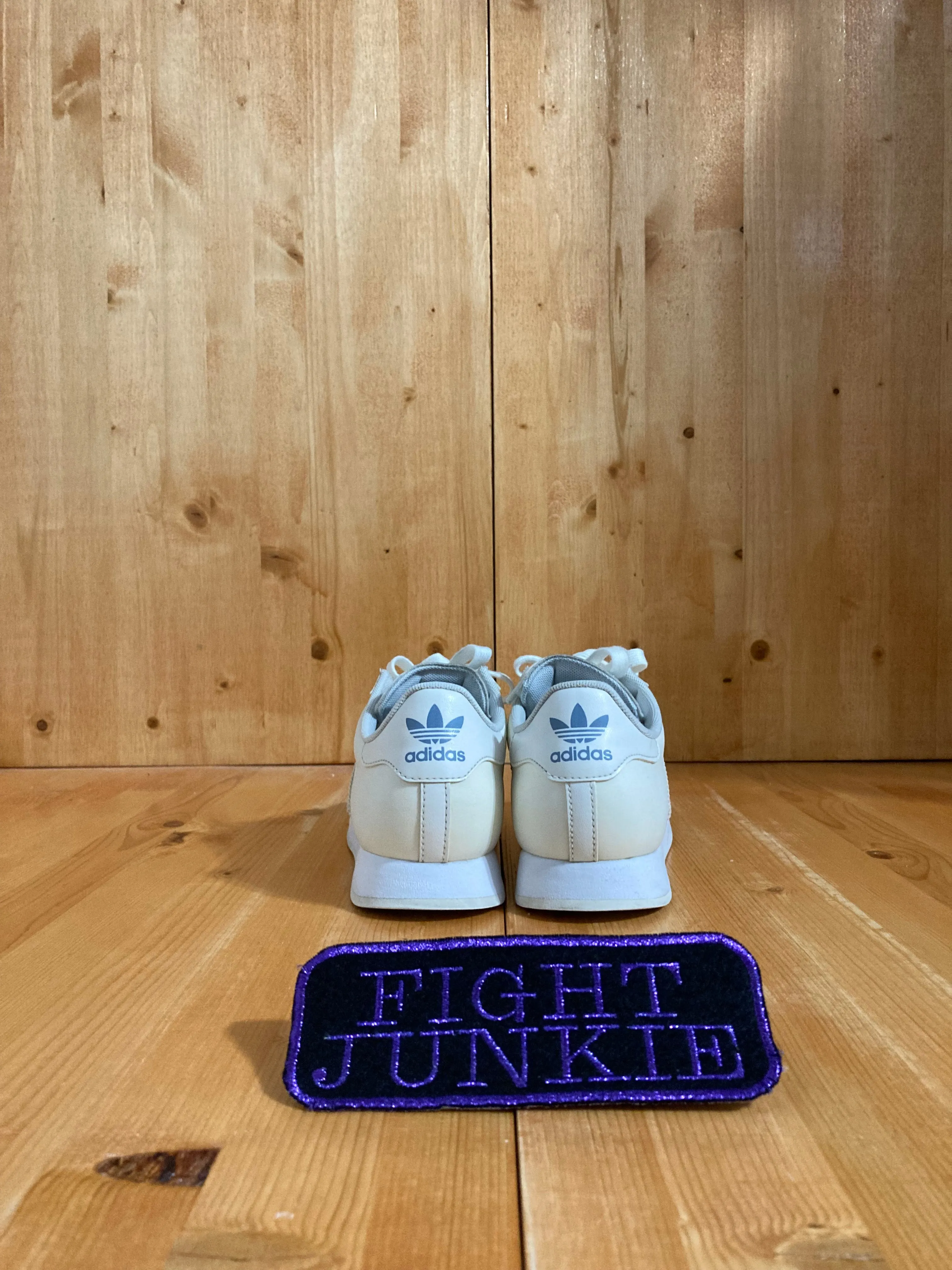 ADIDAS SAMOA Youth Size 4 Leather Shoes Sneakers Cream Adidas Ankle High Shoes