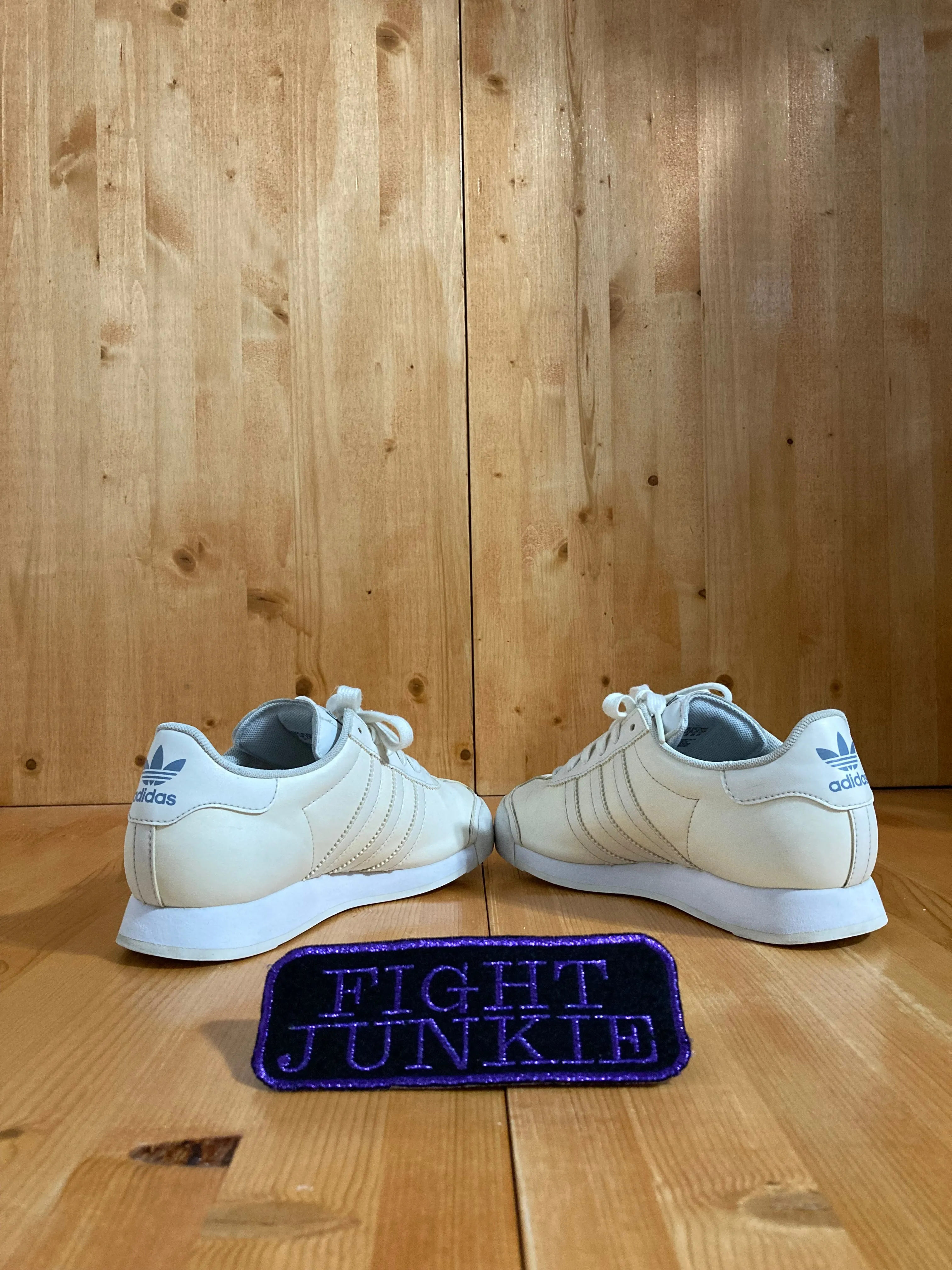 ADIDAS SAMOA Youth Size 4 Leather Shoes Sneakers Cream Adidas Tennis Shoes Ubersonic