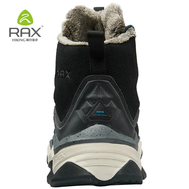 Running Hiking Shoes RAX Hiking Boots Men Waterproof Winter Snow Boots Fur lining Lightweight Trekking Shoes Warm Outdoor Sneakers Mountain Boots Men