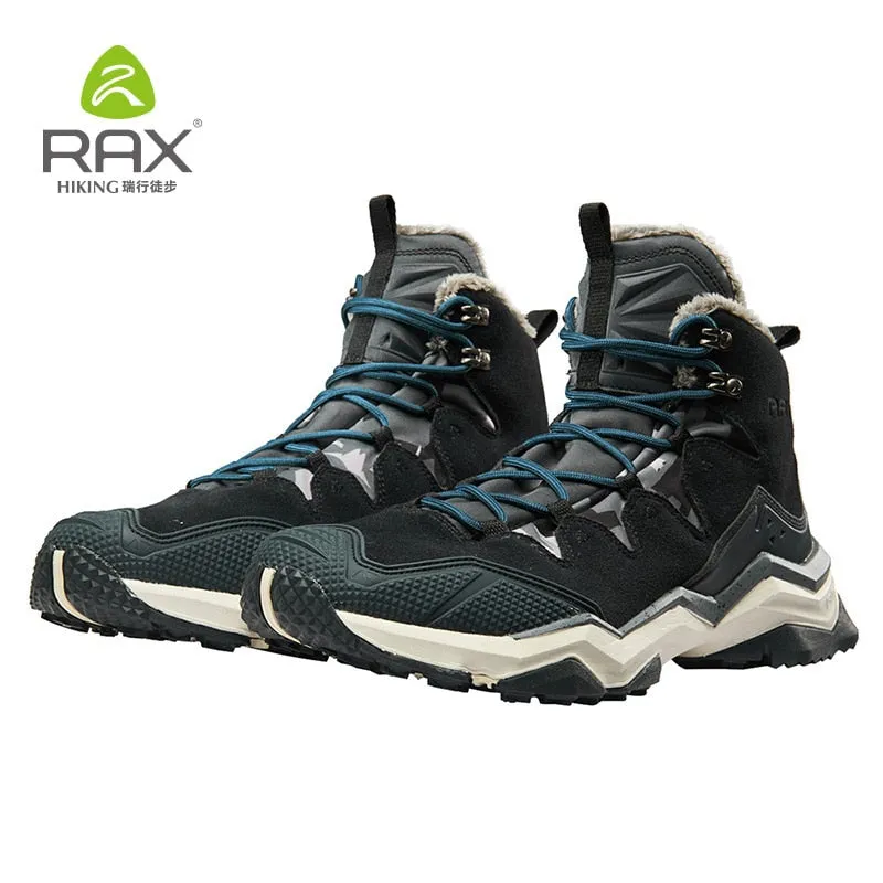 Smith Hiking Shoes RAX Hiking Boots Men Waterproof Winter Snow Boots Fur lining Lightweight Trekking Shoes Warm Outdoor Sneakers Mountain Boots Men