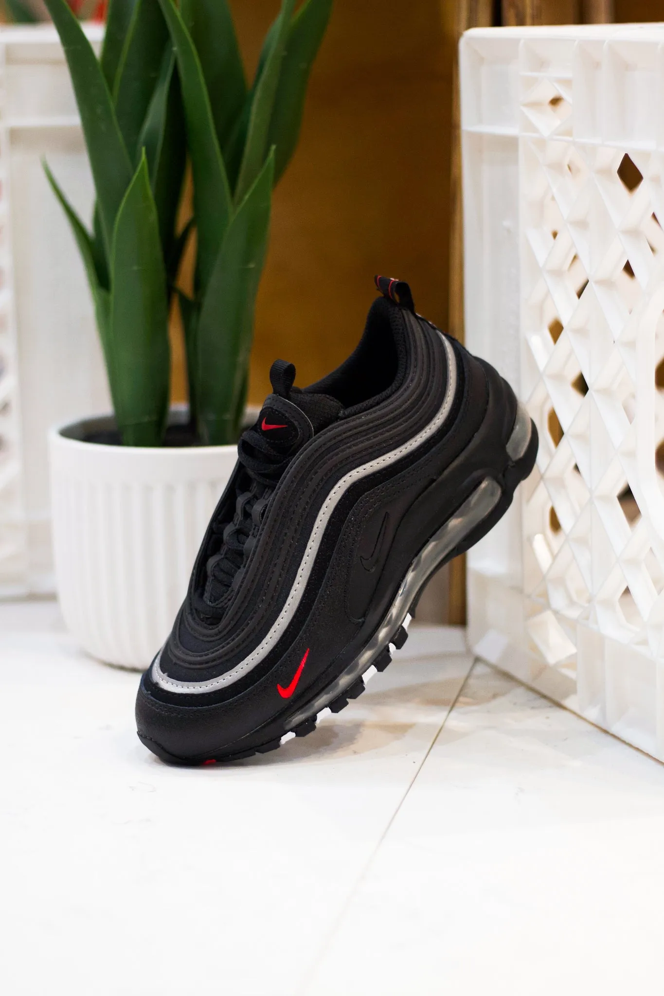 Cheap Asic Shoes AIR MAX 97 (GS) "BLACK/RED"