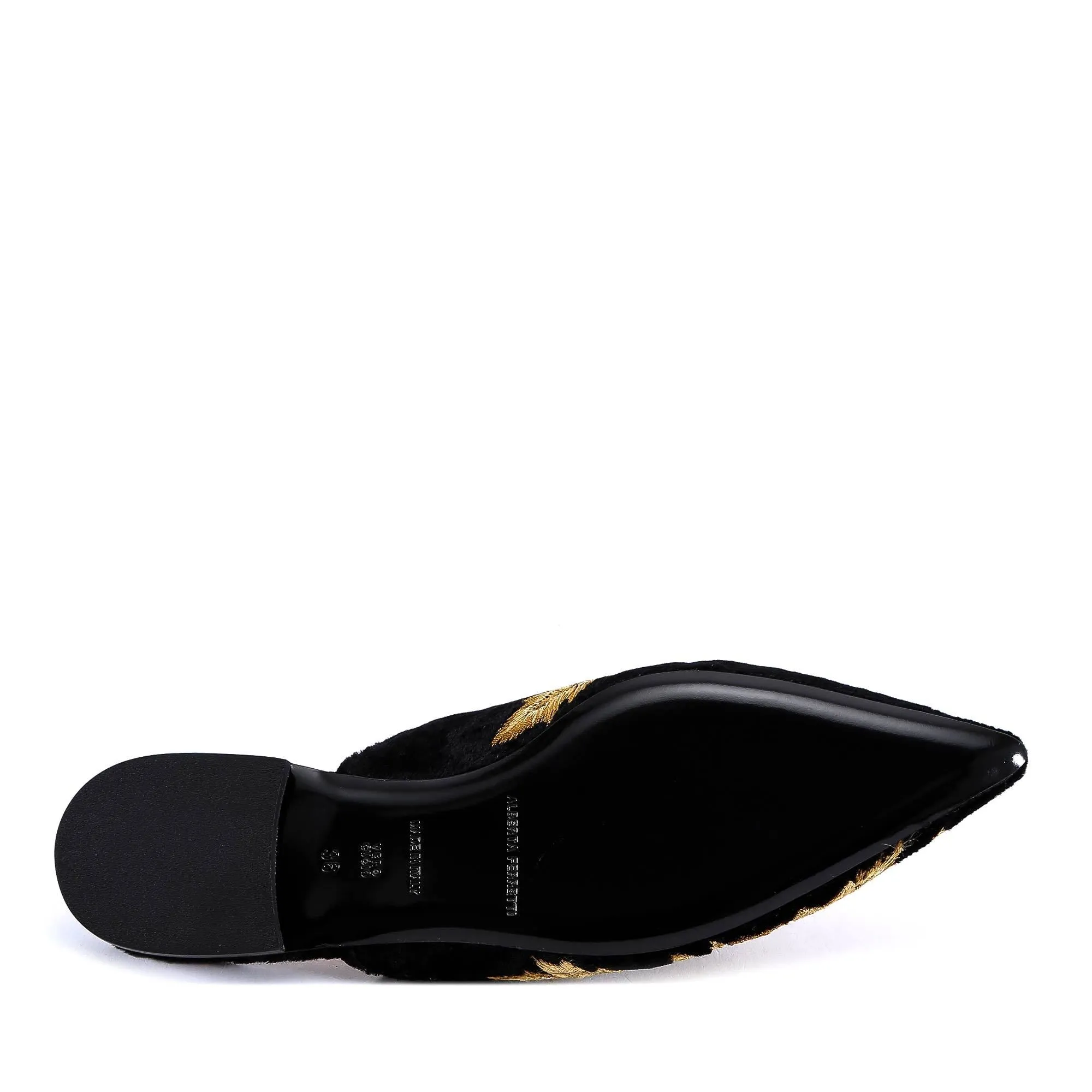 Shoes Glitter Flats Alberta Ferretti Embroidered Pointed Ballerina Slippers