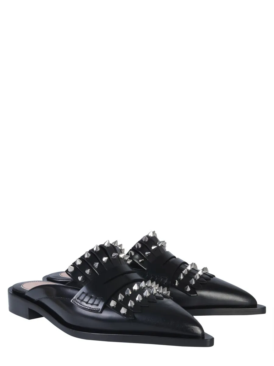 Flat Feet Training Shoes Alexander McQueen Stud Embellished Mules