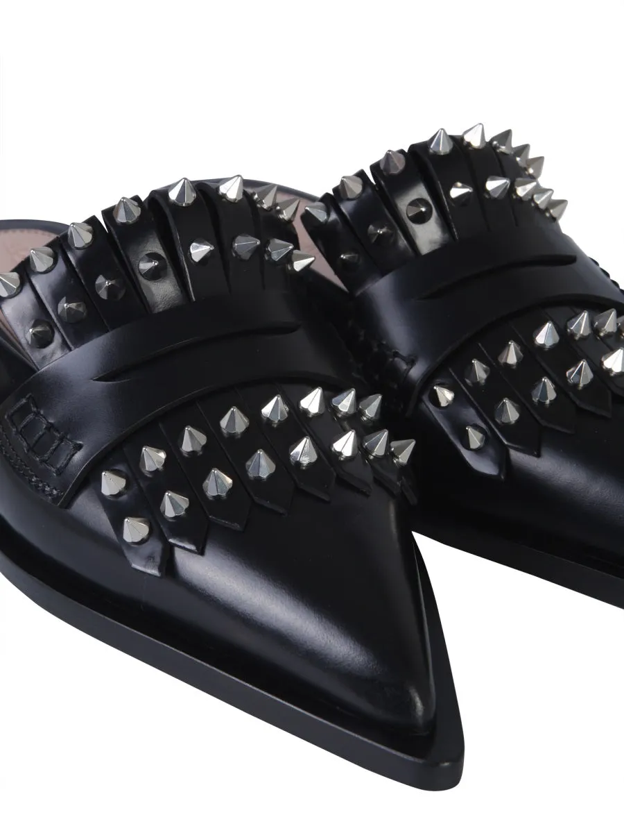 Best Shoe Brand For Wide Flat Feet Alexander McQueen Stud Embellished Mules