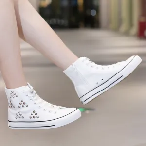 Best Dress Casual Shoes For Walking Nanccy Breathable  Shiny Flat High Top Shoes