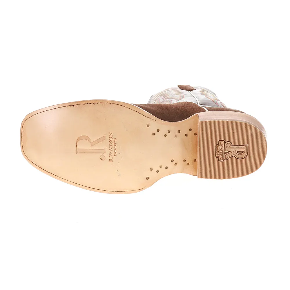 Men's Boots Fashion Roughout Narrow Embroidered Square Toe Cowboy Boots