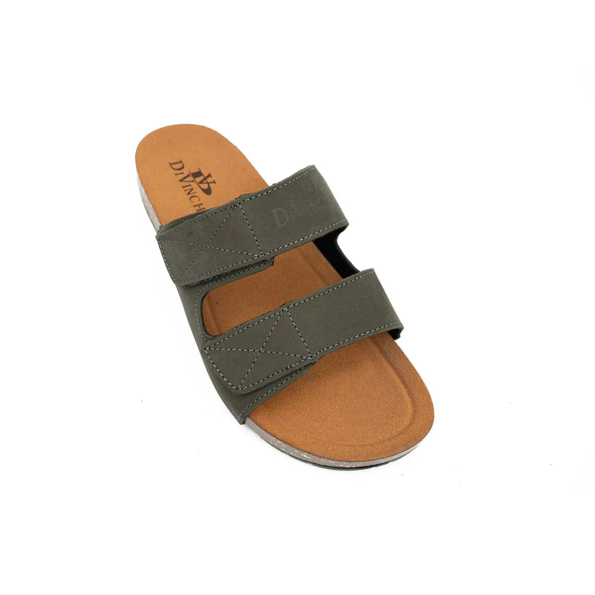 Olive Green Double - Strap Slides People Sandals