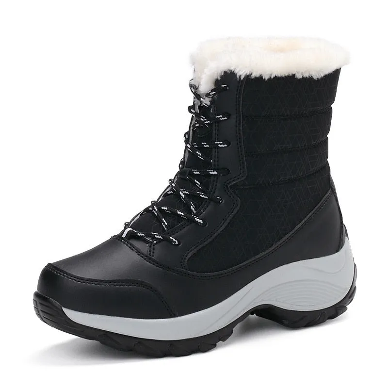 Ozark Trail Waterproof Shoes Amozae-Winter Shoes Women Boots Plus Size 42 Waterproof Platform Boots For Women Snow Boots Women Winter 2024 Botas Mujer Black White
