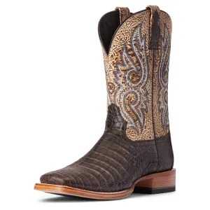 Ariat Relentless Denton Chocolate Caiman Belly Boot Brown Designer Boots