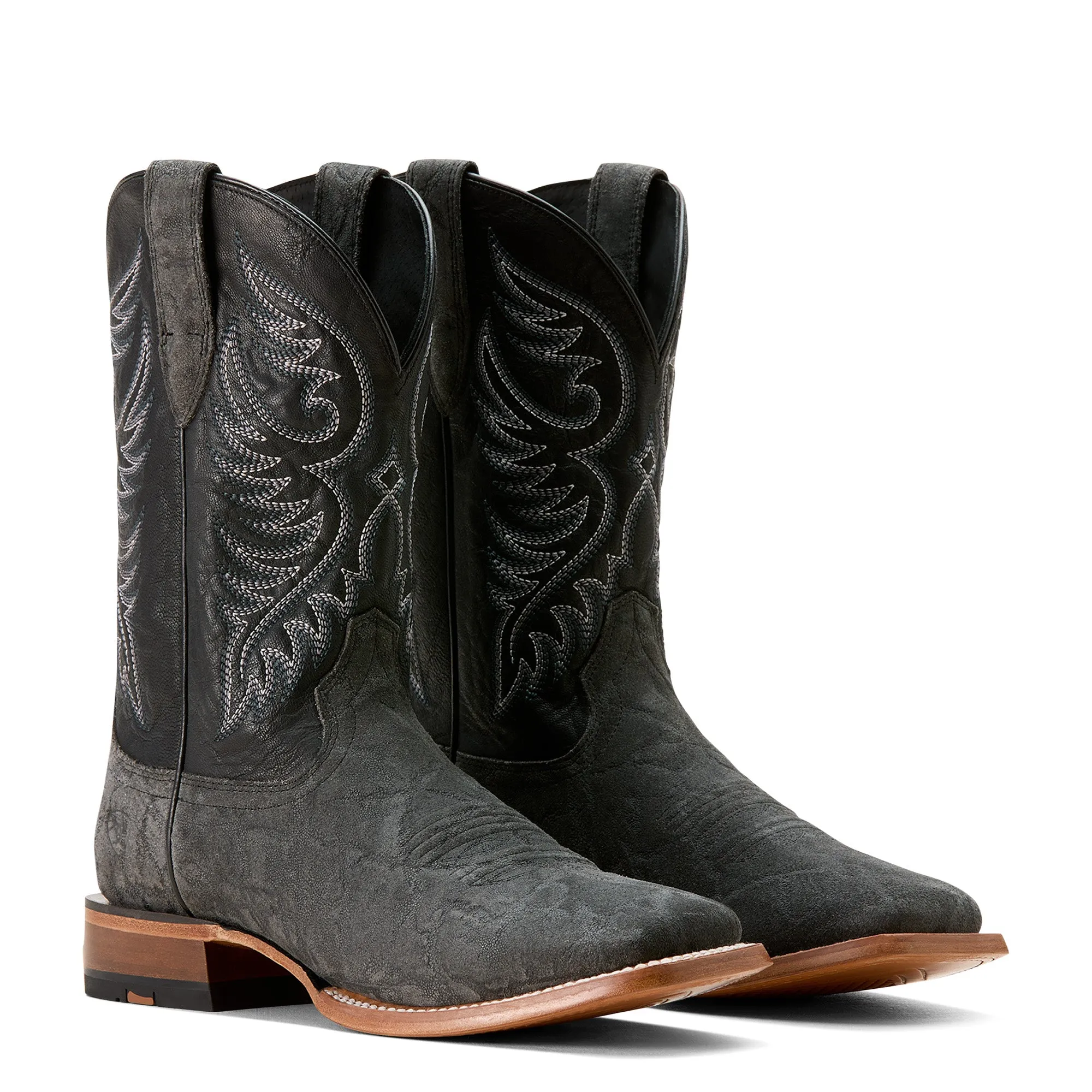 Wagwear Boots ARIAT WILEY BLACK ELEPHANT ROUGHOUT PRINT COWBOY BOOT