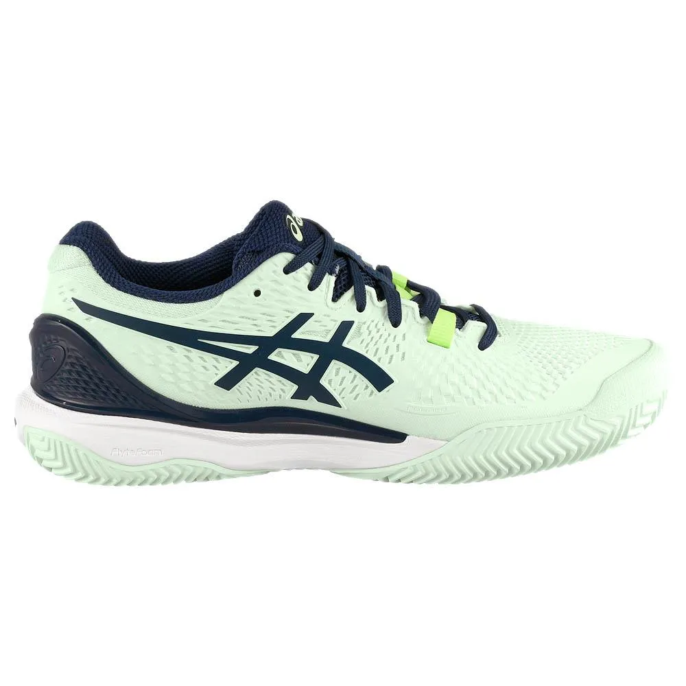 Asics Cricket Shoes With Spikes Asics Women's Gel-Resolution 9 - Clay - Pale Mint/Blue Expanse