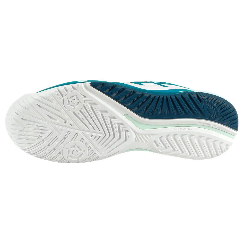 Asics Women's Gel-Resolution 9 - White/Teal Blue Asics Cheerleading Shoes