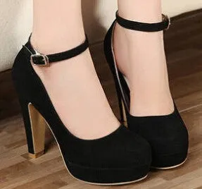 autumn Women's shoes Pumps Single shoes princess shoes round head thick with waterproof suede high heels Best Waterproof Shoe Covers For Walking