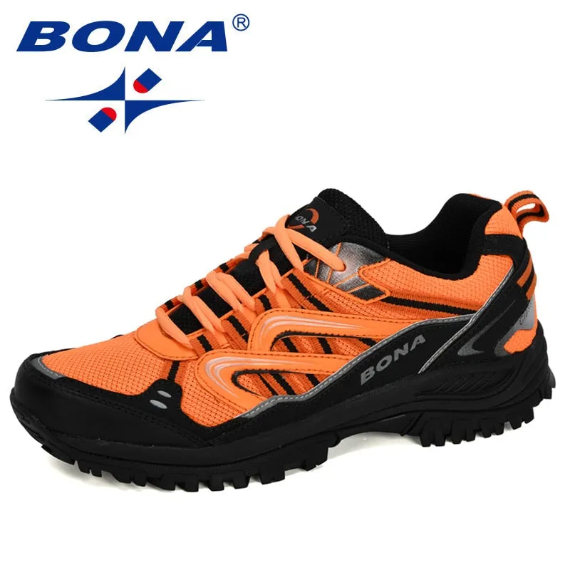 Supportive Hiking Shoes BONA New Designers Popular Sneakers Hiking Shoes Men Outdoor Trekking Shoes Man Tourism Camping Sports Hunting Shoes Trendy