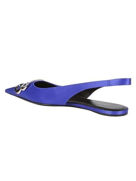 For Flat And Wide Feet Balenciaga Slingback Logo Ballerina Flats