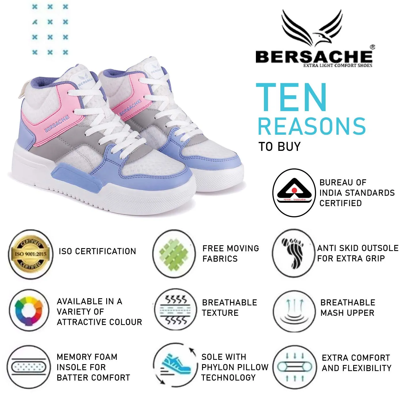 Bersache Sneaker, Loafers ,Casual With Extra Comfort Sneakers For Women/Girls (9158-White) Classic Cortez Leather Casual Shoes