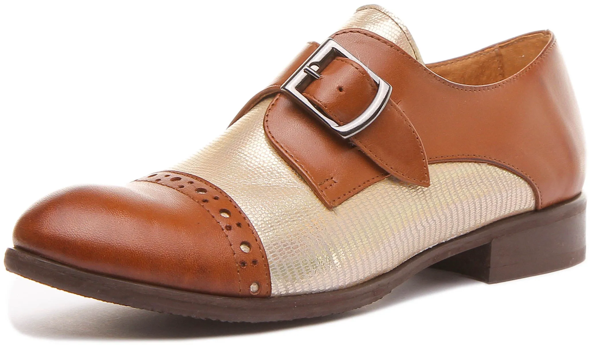 Anna Monk Shoes In Brown Gold Cooper Supremeflex Casual Oxford Shoe