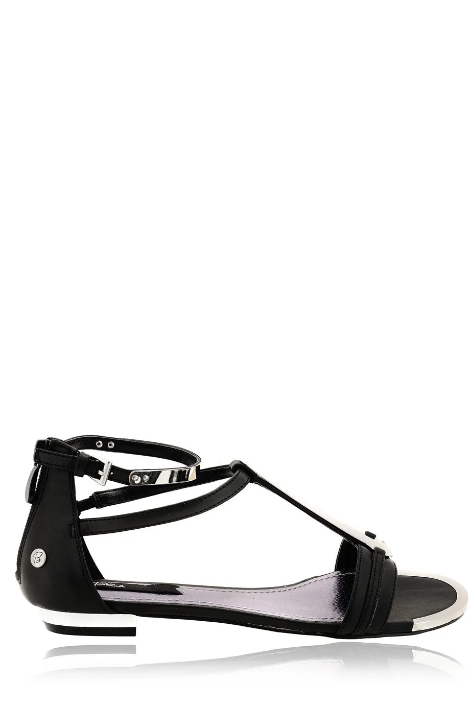Waterproof Flats Shoes BLINK INNA Black Metal Sandals