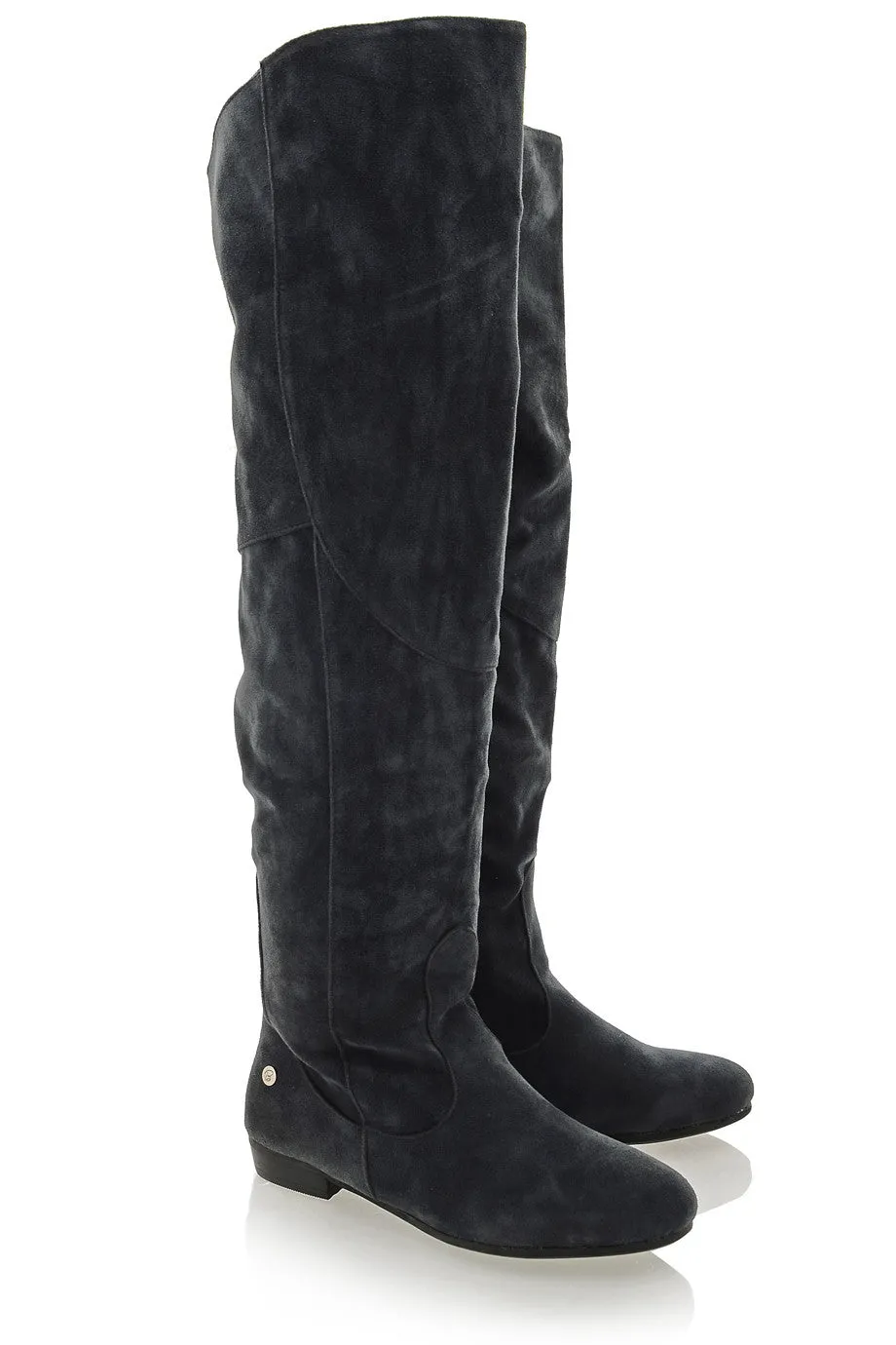 BLINK LANIE Dark Grey Thigh Boots Iflex Shoes Flats