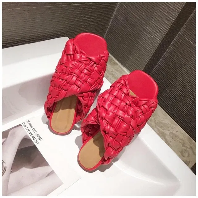 Blue Flat Sandals: Flat Casual Slides Running Shoes Flat Bottom