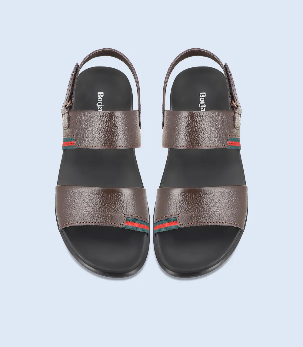 BM5583-BROWN-Men Casual Sandal Closed Toe Platform Sandals