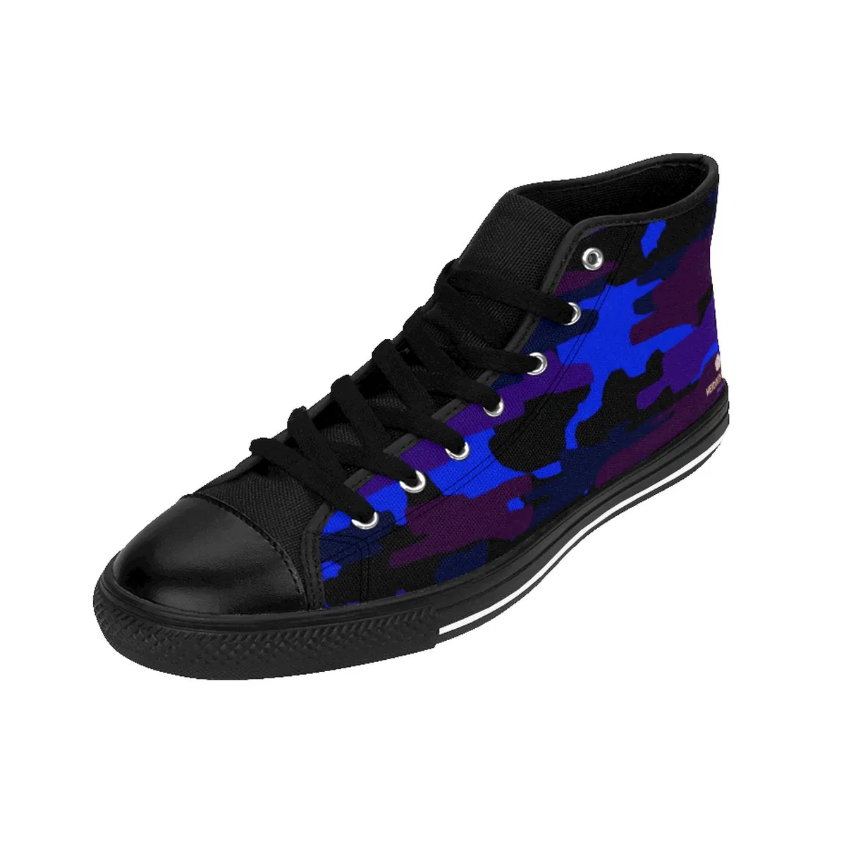 Dark Purple Camo Men's Sneakers, Blue Camouflage Camo Army Military Print Men's High-top Sneakers Shoes Knee High Waterproof Boots