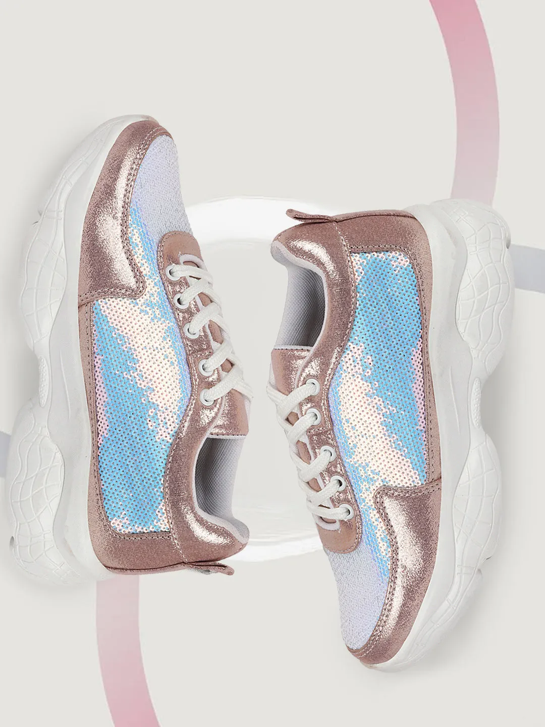 Reef Sneakers Women Pink Stylish Lace Up Embellished Sneakers