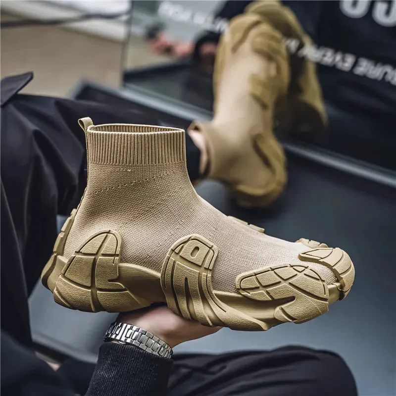 Outdoor Winter Men Casual Boots Designer Soft Sneakers Breathbale Mens Socks Shoes Slip-On Flat Lightweight Walking Sport Shoes Beach Shoes