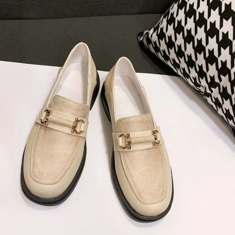 Cushioned Shoes For Flat Feet Women's Shallow Metal Decor Platform Slip on Flats Shoes