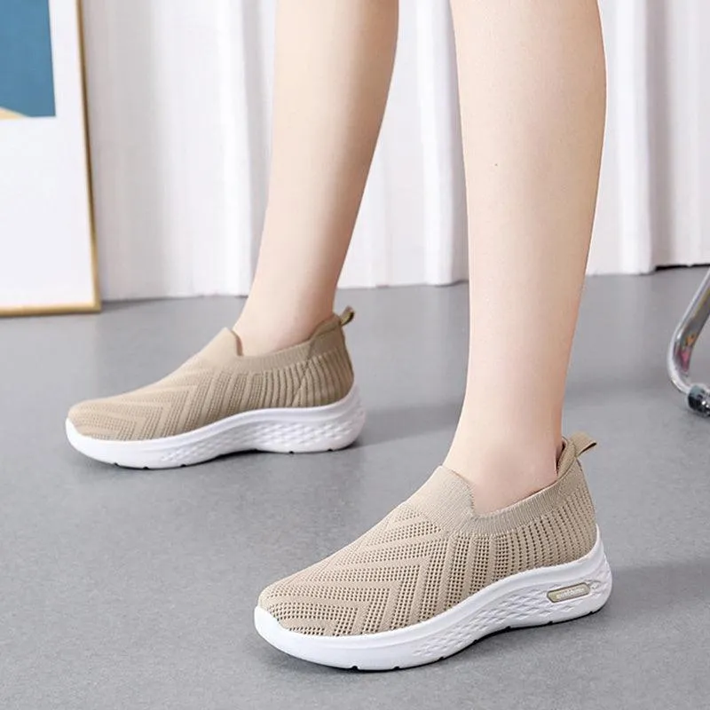 Smoking Flat Shoes Casual Mesh Shoes Sock Slip On Flat Shoes For Women