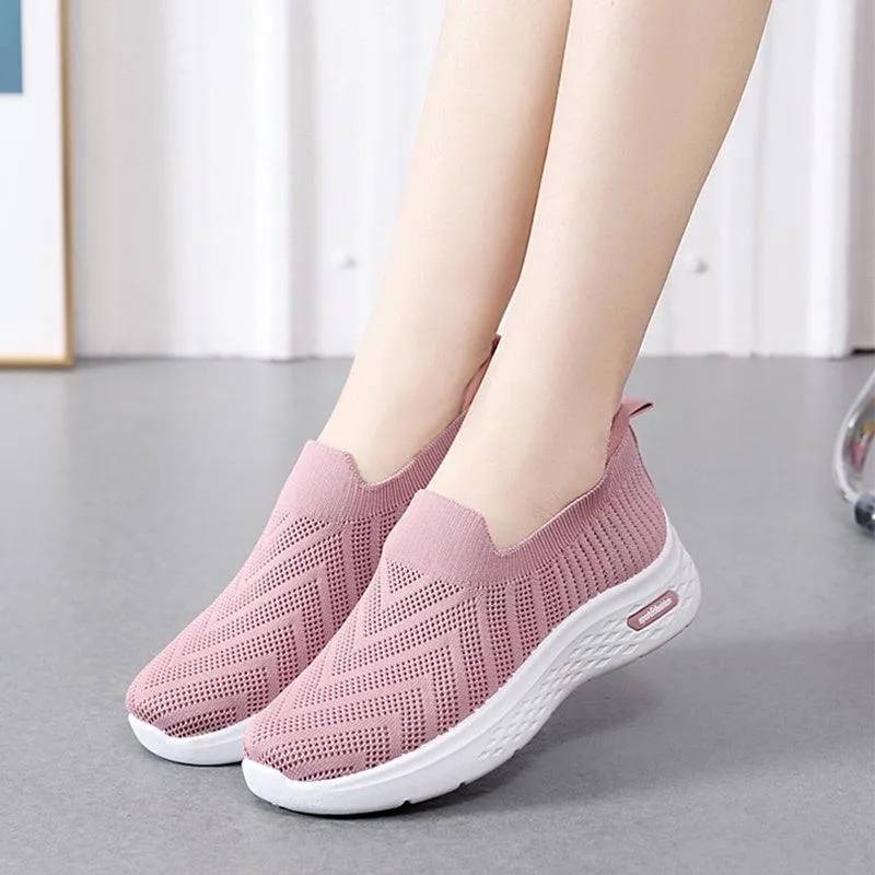 Minimalist Shoes For Flat Feet Casual Mesh Shoes Sock Slip On Flat Shoes For Women